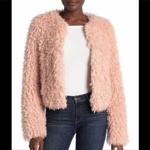 UGG LORRENA FAUX FUR JACKET NWT Large, creamy pink